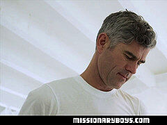 MissionaryBoyz - Silver Fox Priest plumbs A super-cute Missionary’s butthole