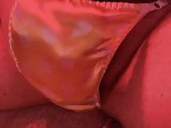 Satin Thong Panty Wank
