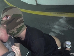 Shirtlifter Fuck-a-thon Fucktoy For Thick Shaft In The Parking Pile