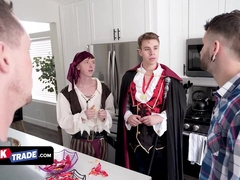 Twink Trade - Sexy & Lustful Stepdads Put On Costumes & Surprise Their Teen