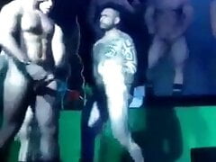 Many boners in a strip club