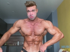 Muscle Adonis Drains his Stream for You!