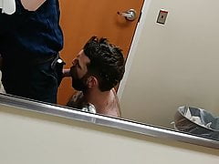 Lucky getting his cock swallowed in the hospital ER bathroom