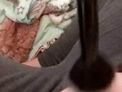 Tit teasing and penetrating with a makeup brush