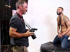 Hairy gay, onanism, handjob