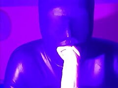 Rubber Drone training with his dildo