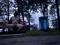 Busted walking  naked on public parking