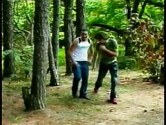 Randy guy fucks stud in the ass and gets his dick sucked before jizzing outside