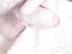Fat guy wanking small cock