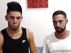 Real amateur studs give blow each other before rawpounding