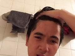 cute asian show his dick