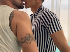 My step step-brother's homie was at home and I made him jizz with my manhood inwards!!