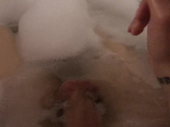 The dude eased in a warm tub and came