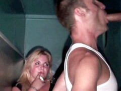 Straight sucked by gay in glory holes