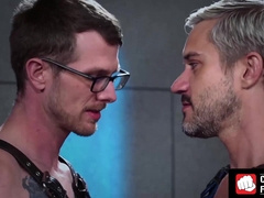 CentralFisting.com - Spanked gay takes a hard anal fucking from a glasses-wearing hunk