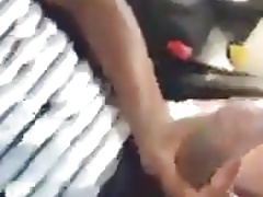 big black dick stroking in his car.mp4