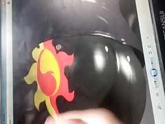Cum Tribute - Sunset Shimmer Leather Ass (WWE 2K17)