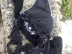 Cum on panties bra and pantyhose
