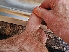Desperate for a pee. First load stored inside my foreskin