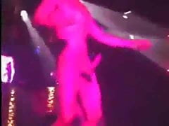 Lad dance on DJ table with hard cock