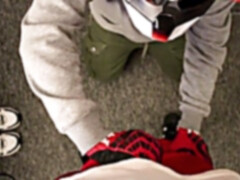 Gearhead in mxhelmet inhaling rod