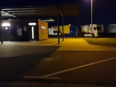 Peeing in a restroom on highway in Germany