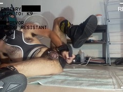 Fur-covered solo play with huge toys