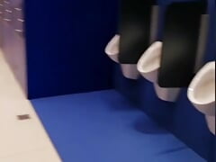 risky masturbation in a public toilet at the shopping mall