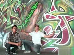 Black thug sucking and fucking two guys