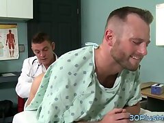 Ass fingering gay doctor gets sucked
