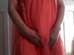 Coral nightie wank 2 : cumming in sheer nylon