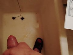 Masturbation of a small foreskin cock