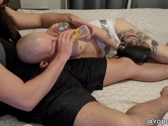 Slave Is Diapered By His Bearded Master