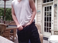 Amateur Twink Cole Stroking Outdoors