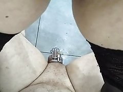 FEMDOM - pissing on a slave