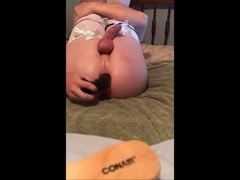 Sissy Fucked by 9 Inch Black Dildo 4