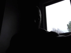 tatted up straight muscle stud pumps a big nut