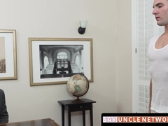 SayUncleNetwork.com - Older man secret gay fucks with his cute twink pupil in bed