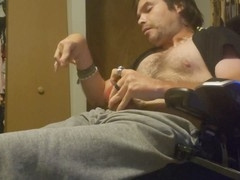 Epic wheelchair guy's juicy ejaculation just for you