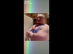 Huge muscle daddy's massive pec flexing