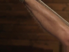 Muscle bdsm dom restrains and whips stud