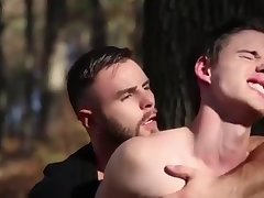 Hot and sexy gays have sex in the wood