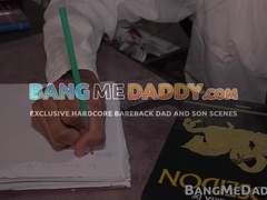 Latino twink Aubin offers his small ass to his hung boss Andres