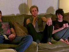 Emo caught jacking off to gay porn Erik, Tristan and Aron are