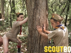 ScoutBoys - Wondrous sleek scout dudes nailed humid & firm by super-hot strung up DILFs