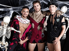 Halloween night anal with Carter Woods, Beaux Banks, and Isaac Parker