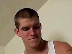 Gay guy takes his big dick out and strokes it