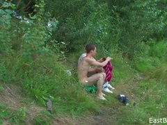 Carl and his hot friend enjoy hot summer sex at the lake before hauling to a guest room