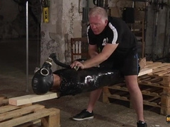 Watch skinny boy Axel Rubberax get waxed and toyed by Sebastian Kane's dominant hand