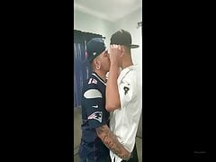 Two Football Homies Enjoy a Match Broadcast